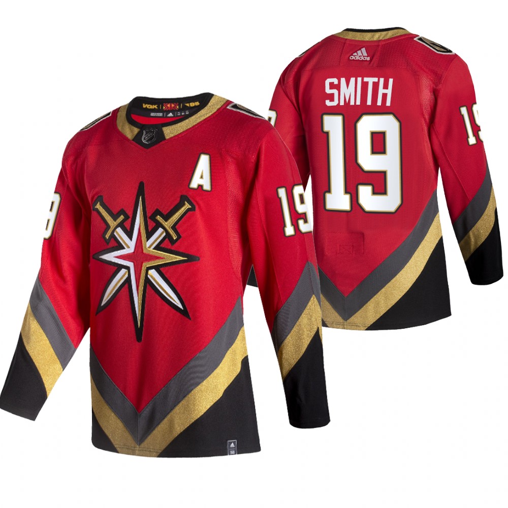 2021 Adidias Vegas Golden Knights #19 Reilly Smith Red Men Reverse Retro Alternate NHL Jersey->san jose sharks->NHL Jersey